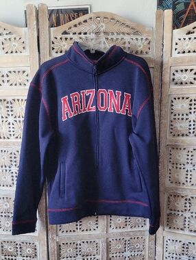 Arizona Men's Navy Full Zip-Up Sweatshirt Jacket M